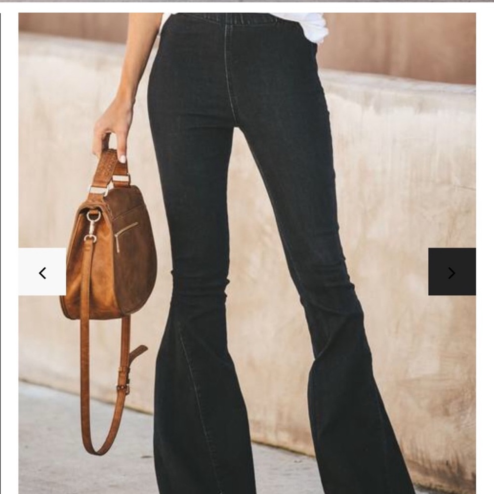 Newbury Kustom Black Denim Bellbottoms - Picture 3 of 7